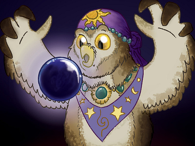 Owl Fortuneteller animal art character illustration digital art fortuneteller illustration owl