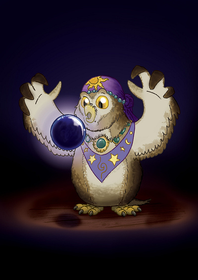 Owl Fortuneteller animal art character illustration digital art fortuneteller illustration owl