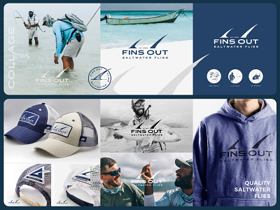 Design Logo for Fins Out Flies brand clean design fishing fishinglogo flies graphic design illustration logo minimal ocean saltwater simplelogo vector