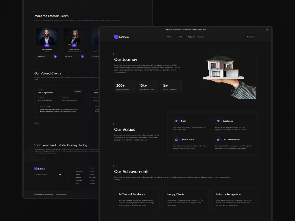 About Page Design of Real Estate Website about about design about page about page design about us about us page black company dark design inspiration page property real estate real estate website template ui ux web website