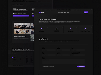 Contact Page Design of Real Estate Website black company contact contact info contact page contact page design contact us dark design inspiration page property reach us real estate real estate website template ui ux web website