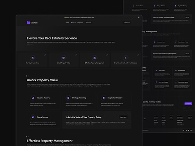 Our Services Page Design of Real Estate Website black dark design inspiration our services our services page our services page design page properties real estate real estate website service offering services services page services page design template ui ux web website