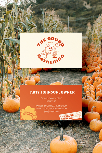 The Gourd Gathering: Brand Design brand character brand design brand mascot branding business cards colour design graphic design logo mascot design pumpkin patch pumpkins