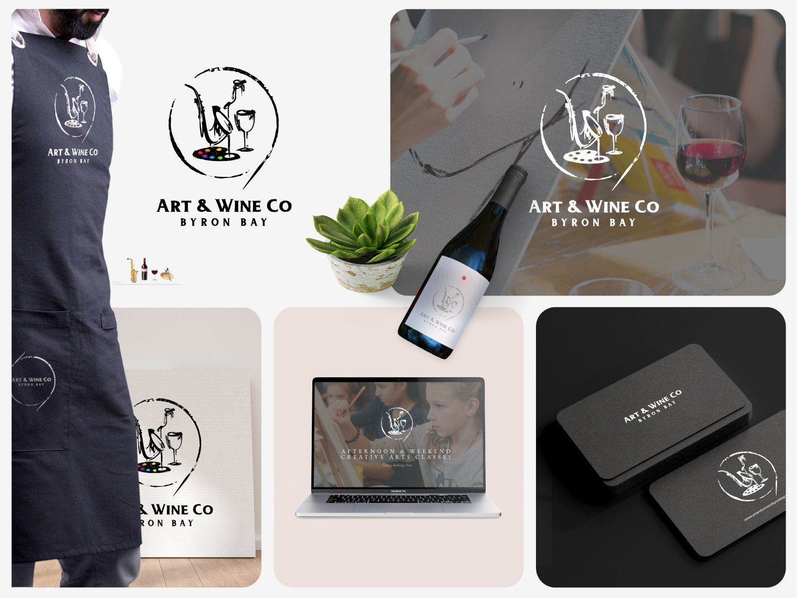Design Logo for Art & Wine Co Byron Bay art artlogo bay brand design graphic design icon illustration jazz logo minimal music vector wine winelogo