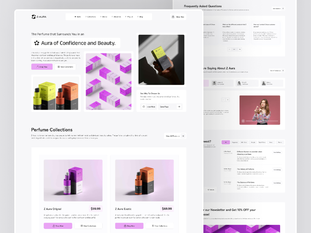 Home Page / Landing Page Design of Perfume Brand Website design first page home home page home page design home page inspiration inspiration landing page landing page design light main page page perfume brand perfume brand website template ui ux web website