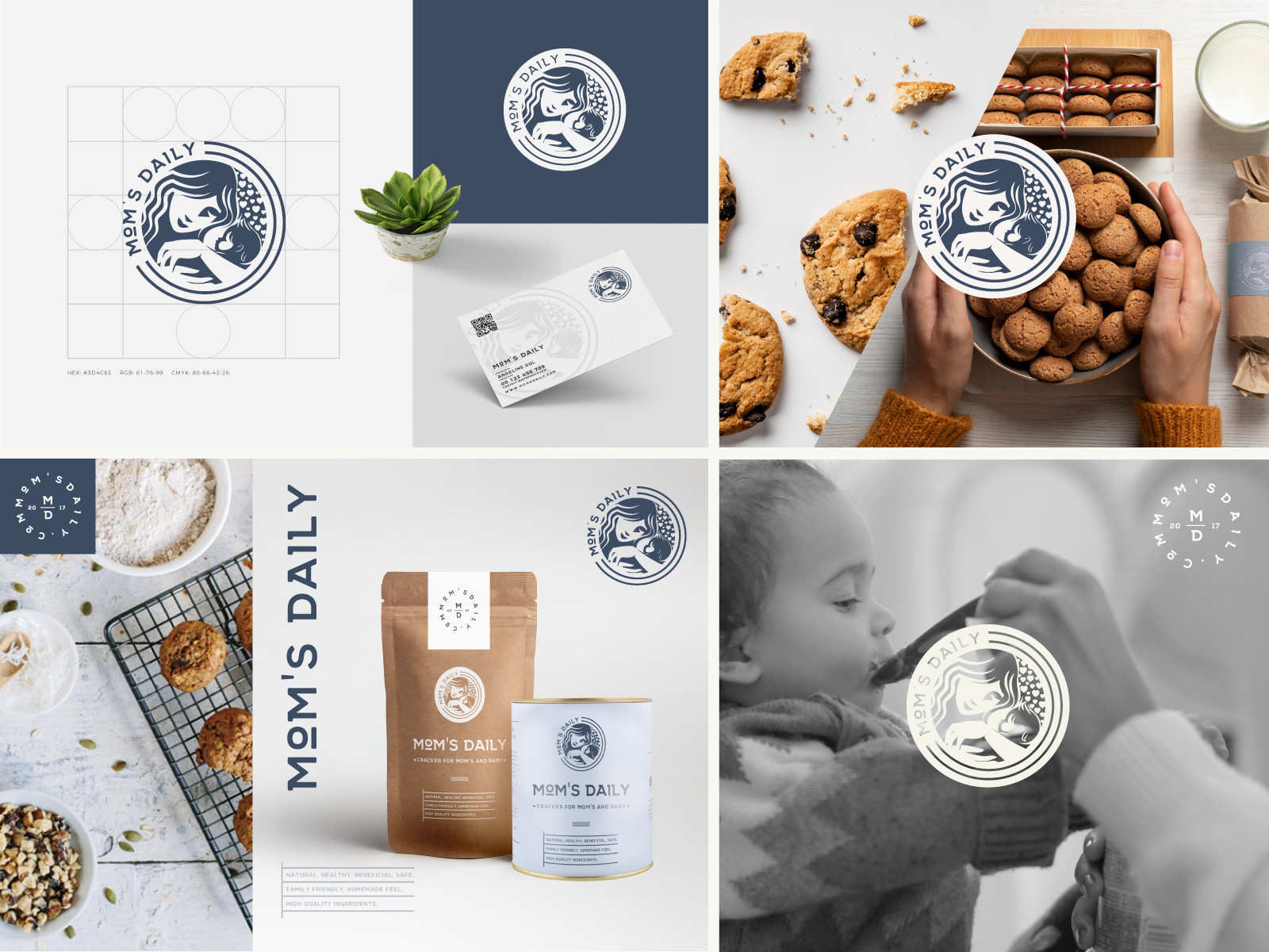 Design Logo for Mom's Daily baby biscuit brand cookies crakers design graphic design icon ilk illustration logo minimal moms pregnant vector