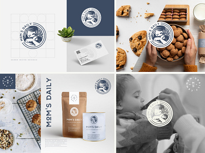 Design Logo for Mom's Daily baby biscuit brand cookies crakers design graphic design icon ilk illustration logo minimal moms pregnant vector