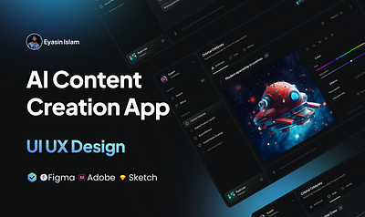 AI content creation web app UI UX Design by (Design_Eyasin) 3d ai chat gpt branding figma graphic design logo mobile app ui ui ux design web app
