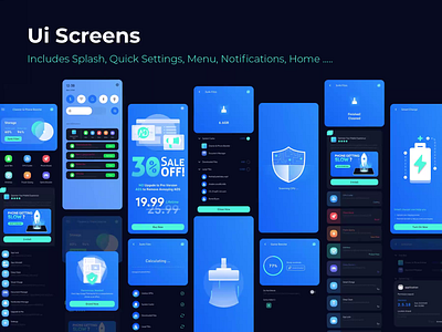 Cleaner & Phone Booster Mobile App UI Kits animation graphic design motion graphics product design ui
