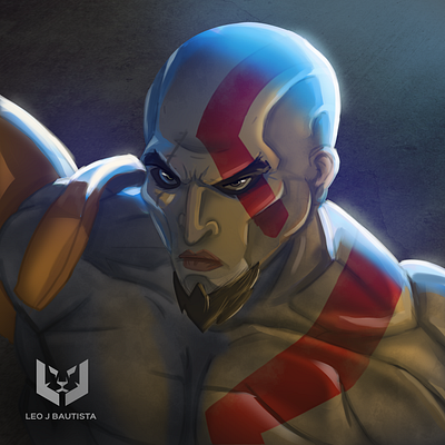 Kratos Fan Art 2d digital paint fan art kratos