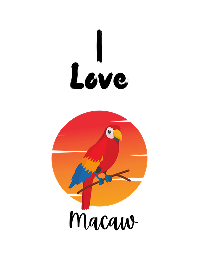 I love macaw - birds loving custom t-shirt design graphic design t shirt dessign urban serenade apparel