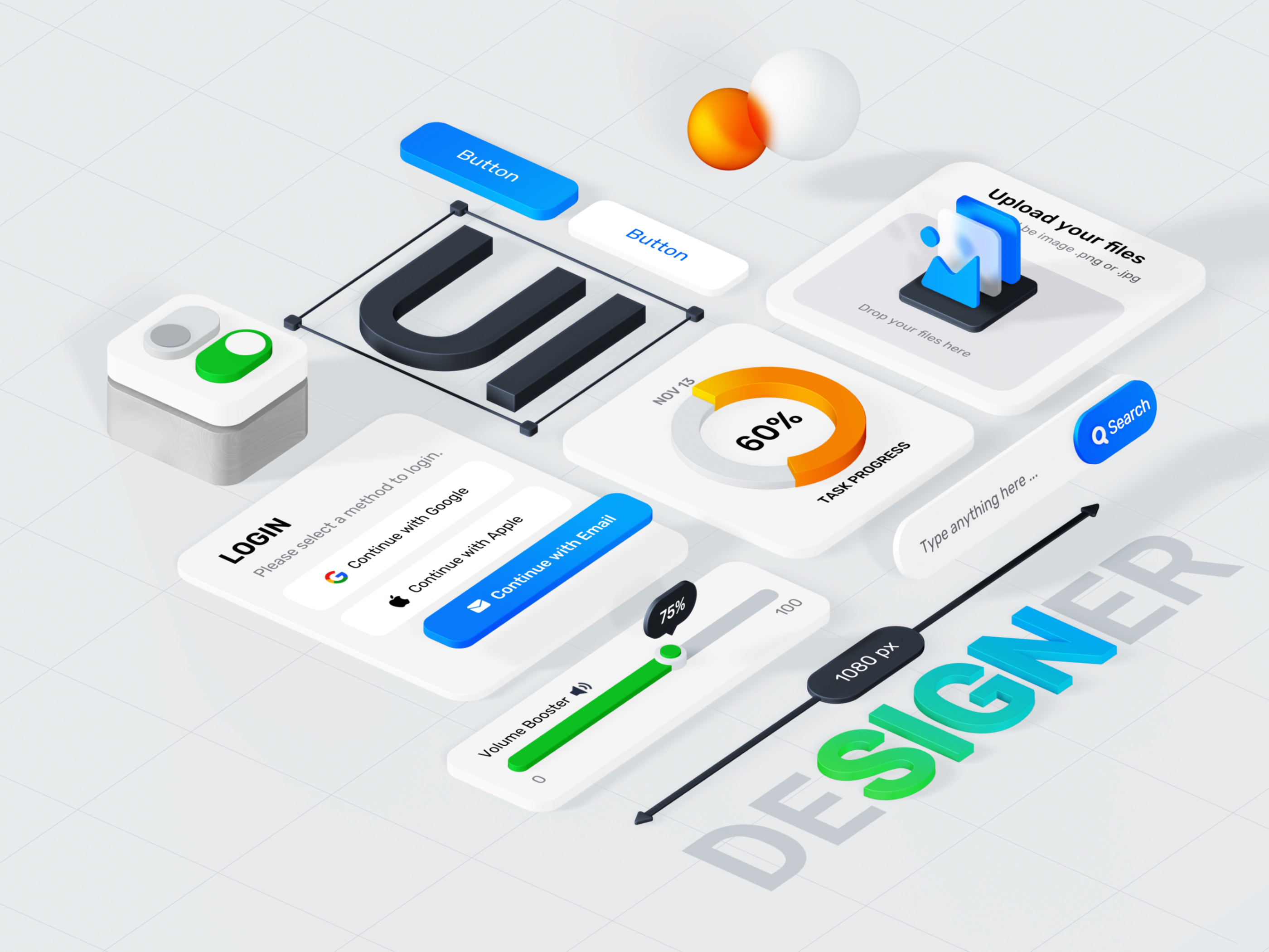 3D User Interface Components 3d 3dart 3ddesign 3dillustration 3dinspiration 3dmodelling 3dmotion 3dui designinspiration digitalart spline ui uidesign userinterface
