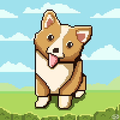 #1 PIXEL ART _ A Dog animal art design digital painting digitalart fanart graphic design illustration pet photoshop pixel pixelart