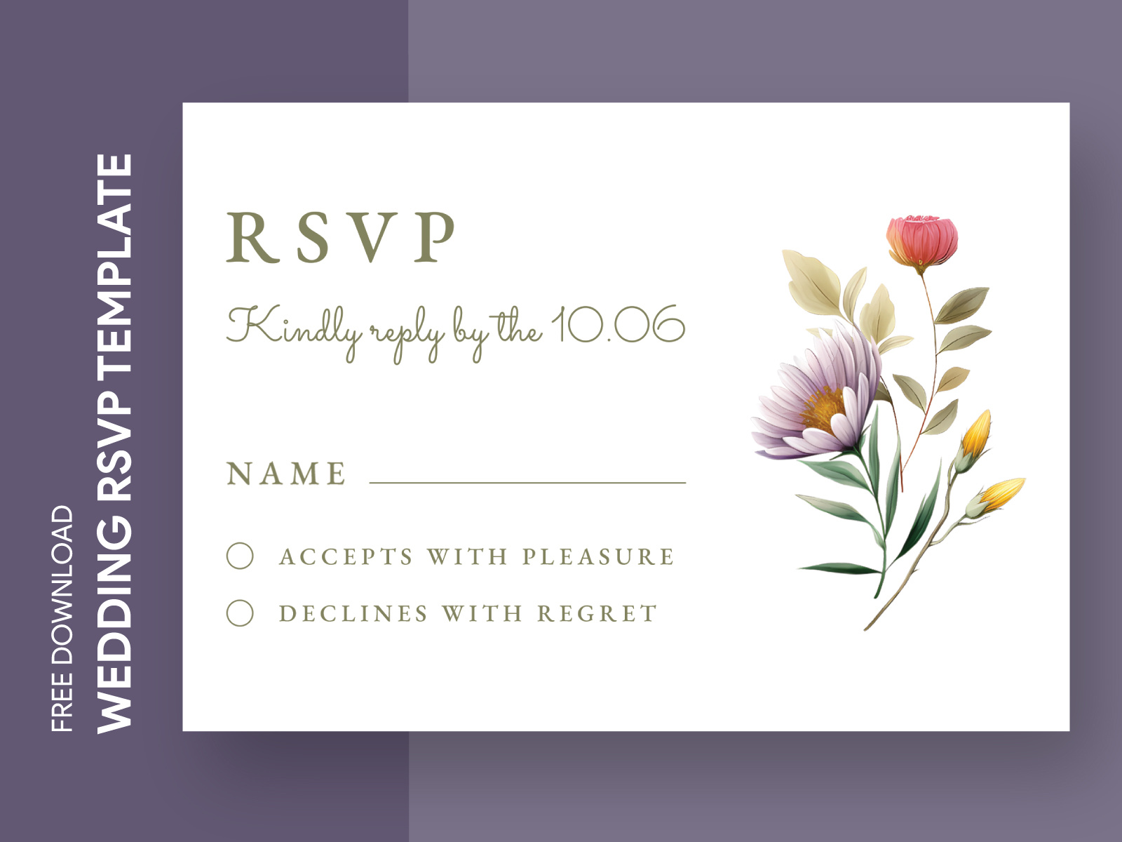 Spring Wedding RSVP Free Google Docs Template by Free Google Docs