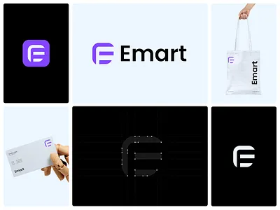 Emart Logo brand identity branding clean consumer document e commerce e letter logo e logo graphic design letter logo logo design logotype management minimal logo modern modern logo online shop logo shop shopping typography