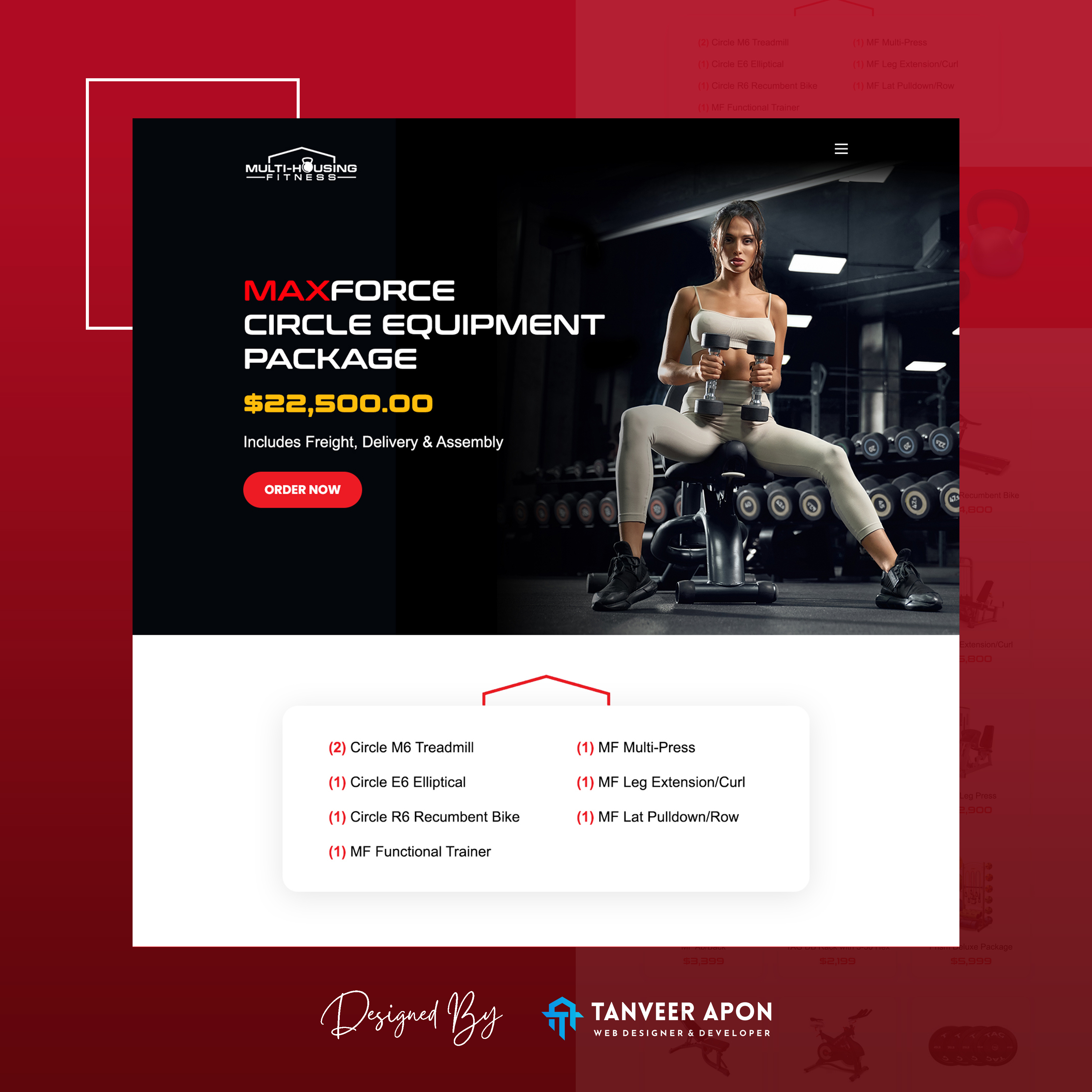 Gym Equipment Retailer - Website Design design equipment fitness gym landing page design ui ux web web design web page design