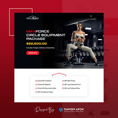 Gym Equipment Retailer - Website Design design equipment fitness gym landing page design ui ux web web design web page design