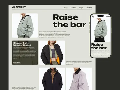 Apeshit homepage apparel branding clothing e commerce fabric fashion homepage landing minimal mobile responsive shop ui ux website