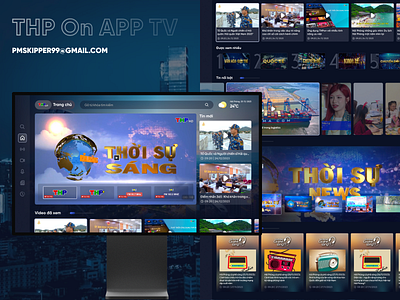 THP On TV APP UI logo tv app typography ui ux