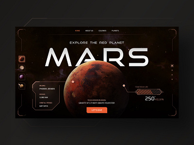 Planet Exploration Web Hero Section design futuretech hero landing mars marsexploration planet planetmars red scifiui space spacedesign ui universe ux uxdesign web