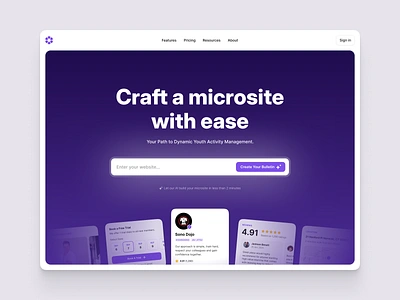 Minisite Landing Page ai gradient landing minisite profile ui ux website