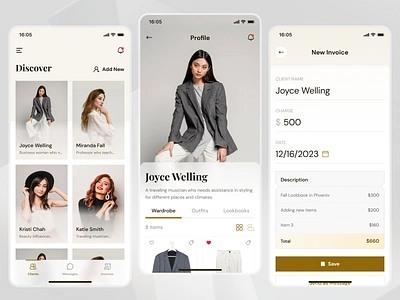 Wardrobe App app fashion fashion app fashion mobile minimal mobile mobile design modern app stylist ui ui ux ux