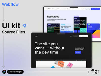 Make Webflow UI your own branding builder design editable figma free kit landing page mockup template ui ui kit ui ux web app web design webflow website website builder wix wordpress