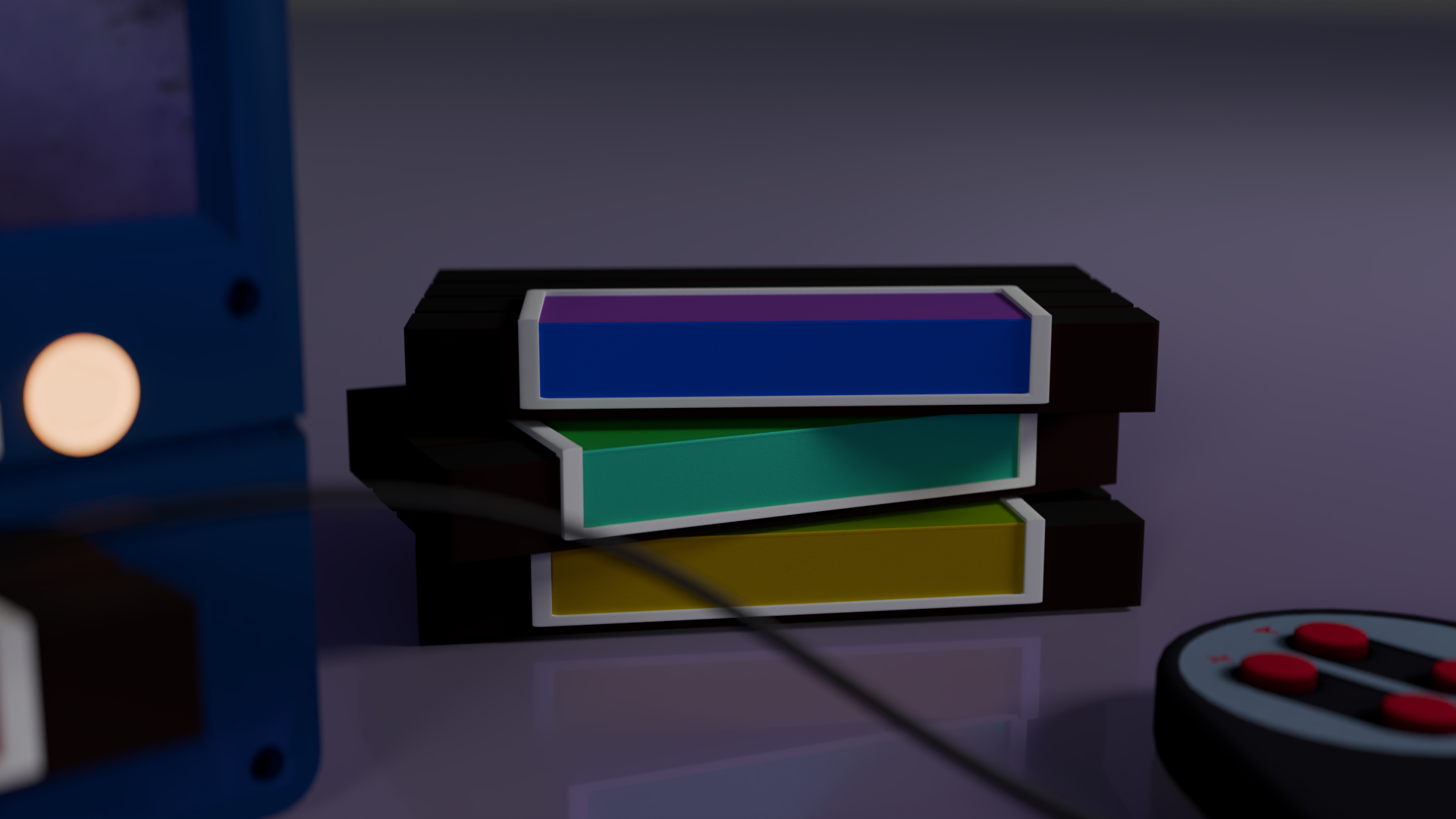 Retro Gaming Console 3d blender design