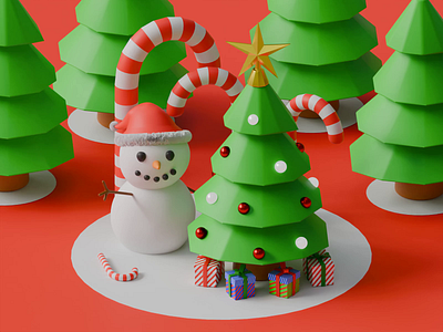 Merry Christmas Everyone! 3d bells greetings holiday illustration jolly keitoto lowpolly merry merry christmas santa season snow