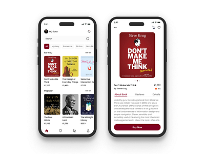 Book Store App app book store design ui ux