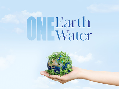 Logo Design for One Earth One Water blue logo brand branding design digital digital art environmental environmental brand graphic design green green brand identity branding logo logo design minimal modern wordmark wordmark dessign