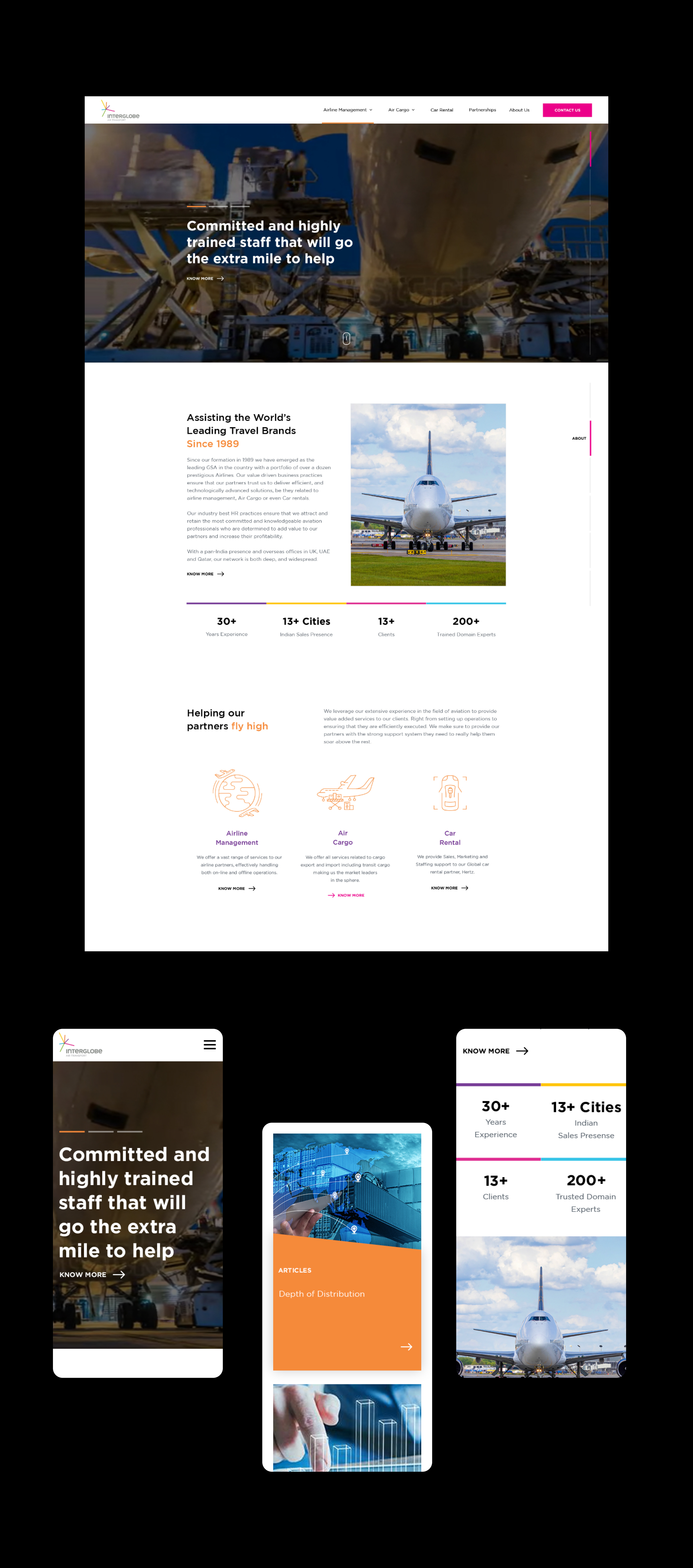 Website for InterGlobe Air Transport branding creative design graphic design motion graphics ux website