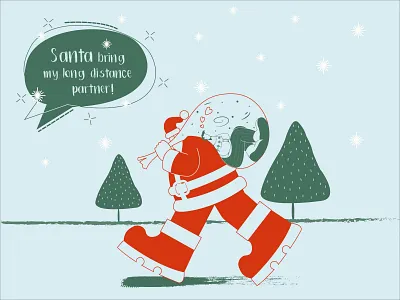 Christmas gift 2d character character design character illustration christmas gift illustration merry christmas photoshop santa illustration snow winter