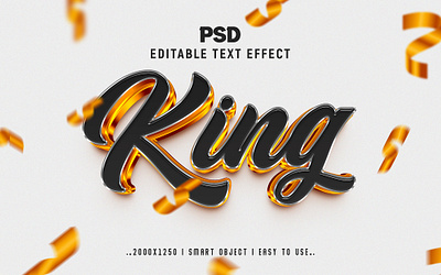 King 3D Editable Text Effect Style 3d text effect style effect gold gold effect golden king king 3d text effect photoshop text effect psd text effect style