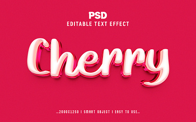 Cherry 3D Editable Text Effect Style 3d action cherry 3d editable text effect effect golden graphic design logo pink psd text effect text effect text style