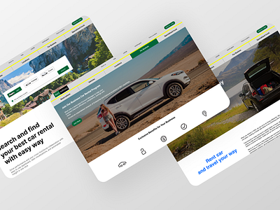 Rent car page 3d branding graphic design illustration logo ui ux