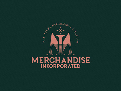 Merchandise Inkorporated | Vintage logo design green and orange initial logo logo design logodesign logomark logos merchandise minimalist logo vintage