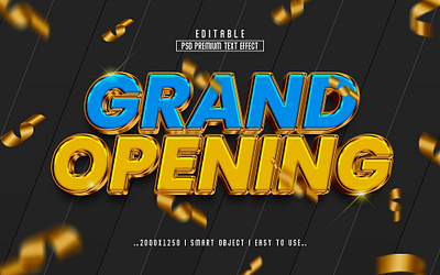 Grand Opening 3D Editable Text Effect Style 3d effect gold golden grand opening letter effect opening photoshop psd text effect style ribbon 3d text effect style text text effect text effect style