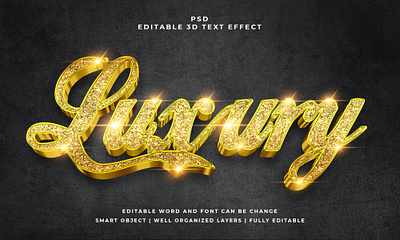 Luxury 3D Editable PSD Text Effect abstract font