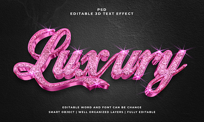 Luxury 3D Editable PSD Text Effect abstract font