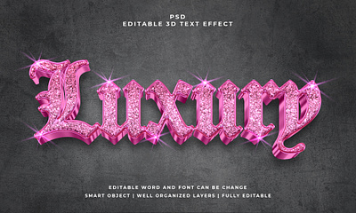 Luxury 3D Editable PSD Text Effect abstract font