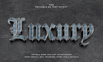 Luxury 3D Editable PSD Text Effect abstract font