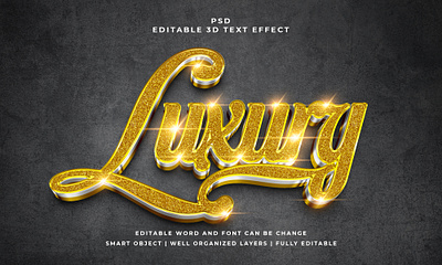 Luxury 3D Editable PSD Text Effect abstract font