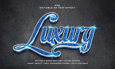 Luxury 3D Editable PSD Text Effect abstract font