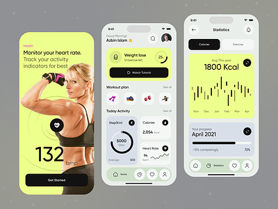 Fitness App UI Design Concept activity app care design fitness health ios mobile product design sports tracker ui user interface ux website weight gain weight lose wellness workout yoga