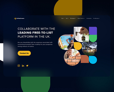 Building Company Landing page adobe blue building construction figma graphic home house illustration inspiration interface landing landingpage ui uidesign ux webdesign website website design xdesign