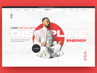 Martial Arts Website Template - Gymfit branding ui