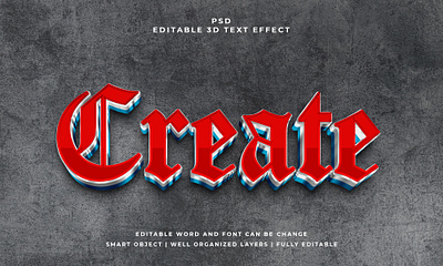 Create 3D Editable PSD Text Effect abstract font