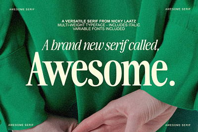 The Awesome Serif Family (32 Fonts) 80s 90s eighties feminine italic variable woman women
