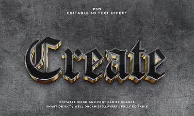 Create 3D Editable PSD Text Effect abstract font